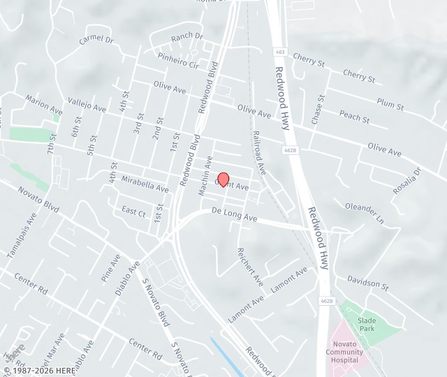 Location Map: 857 Grant Avenue, Suite A Novato, California 94945